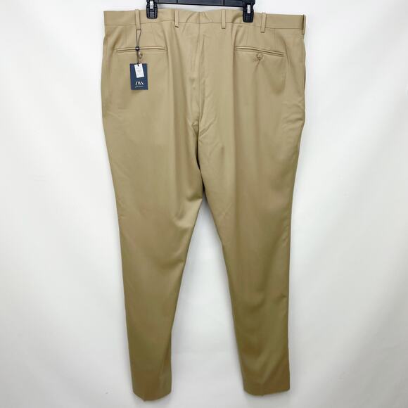 JWN Nordstrom Mens Pants 44R Tan Khaki Wool Blend Straight Leg Trouser NWT - Picture 4 of 9